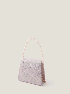 Monsoon Pink Bow Glitter Bag & Hair Clips Set
