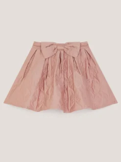 Monsoon Pink Bow Quilted Satin Skirt