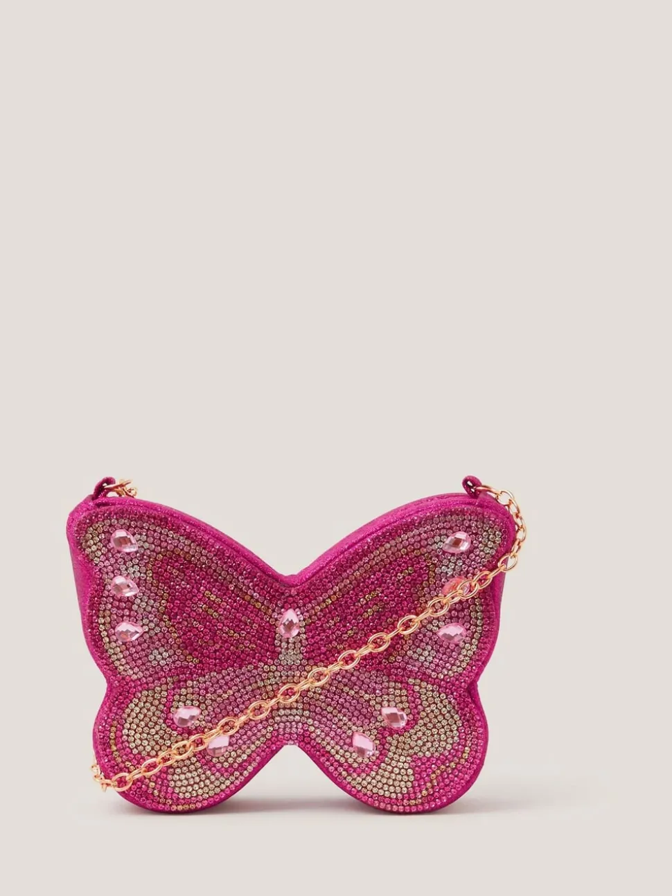 Monsoon Pink Butterfly Embellished Bag