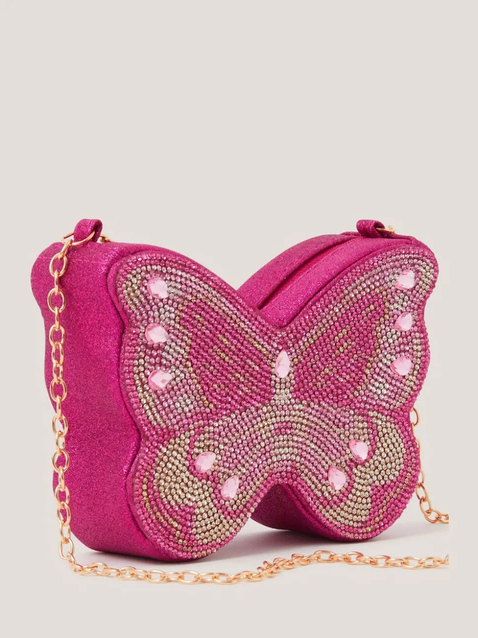 Monsoon Pink Butterfly Embellished Bag