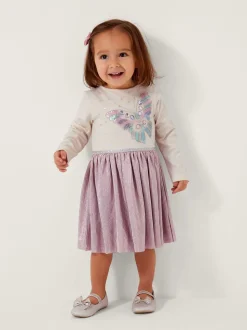 Monsoon Pink Butterfly Plisse Disco Dress