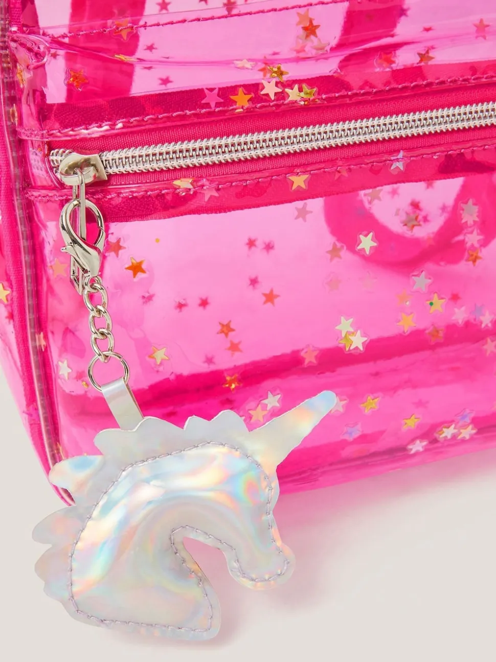 Monsoon Pink Clear Unicorn Backpack