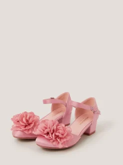 Monsoon Pink Corsage Satin Two Part Heels