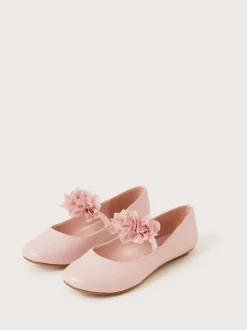 Monsoon Pink Corsage Strap Ballet Flats
