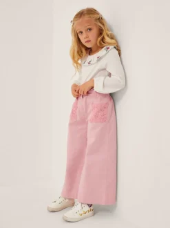 Monsoon Pink Crochet Pocket High Waist Trousers