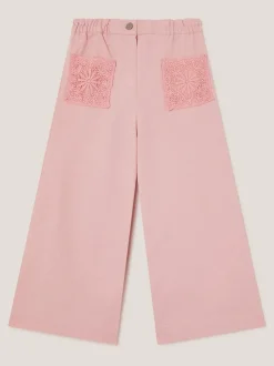 Monsoon Pink Crochet Pocket High Waist Trousers