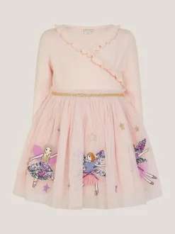Monsoon Pink Fairy Wrap Disco Dress