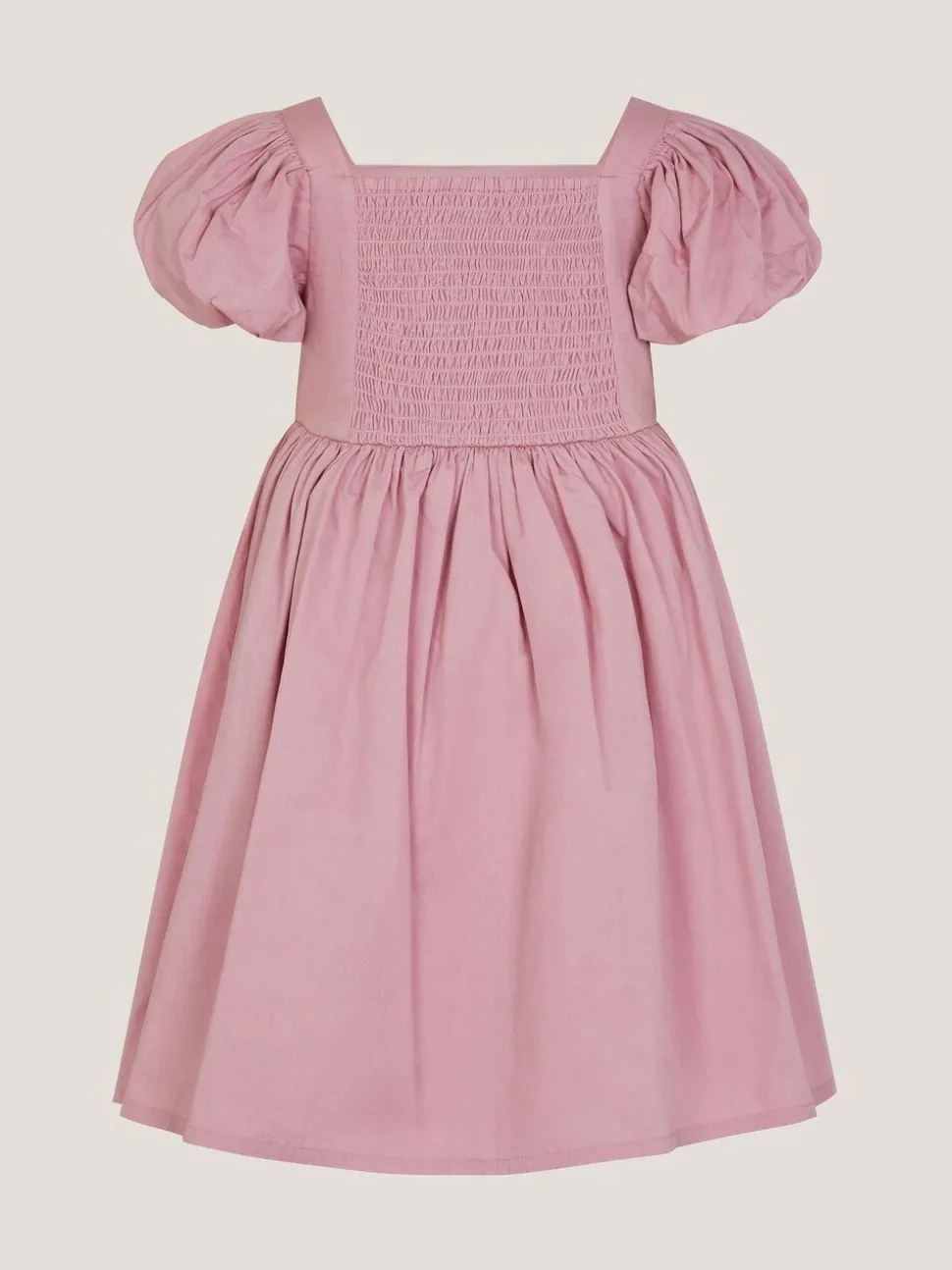 Monsoon Pink Floral Embroidered Puff Sleeve Dress
