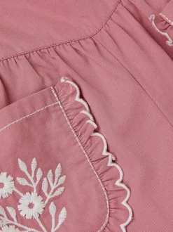 Monsoon Pink Floral Embroidered Scallop Trousers