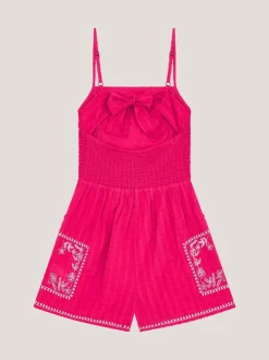 Monsoon Pink Floral Print Embroidered Playsuit