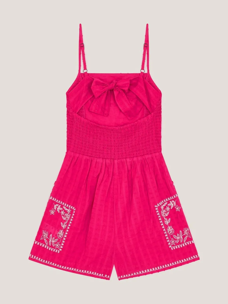 Monsoon Pink Floral Print Embroidered Playsuit