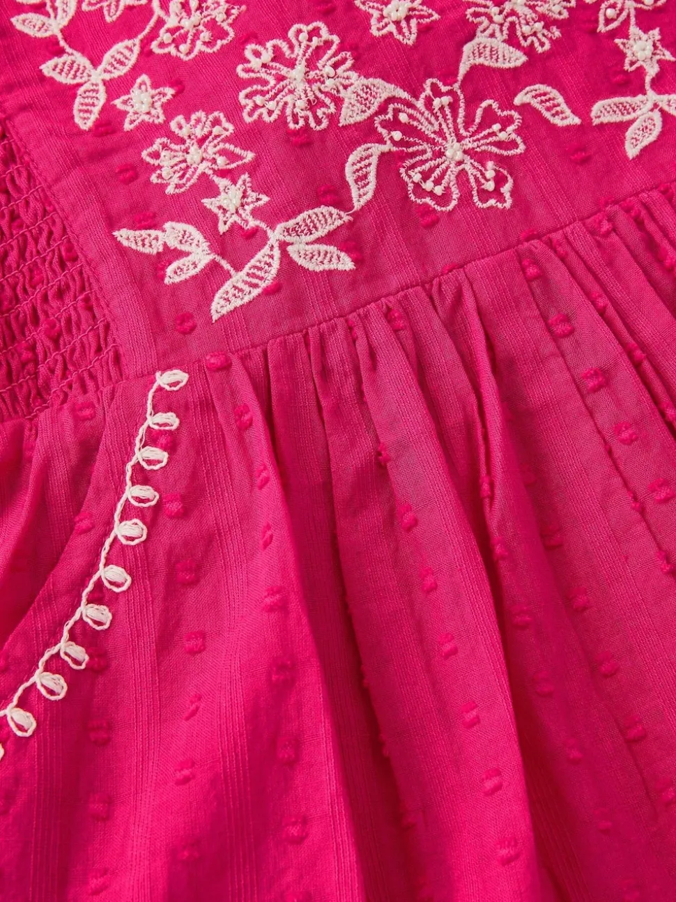 Monsoon Pink Floral Print Embroidered Playsuit