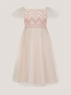 Monsoon Pink Francesca Lace Tulle Party Dress
