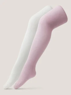 Monsoon Pink Frosted Tights 2 Pack