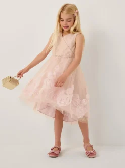 Monsoon Pink Glinda Appliqué Glitter Party Dress