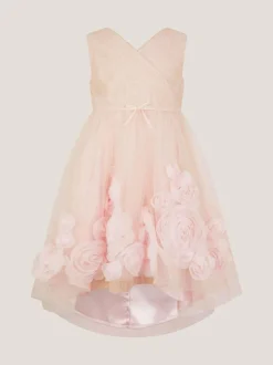 Monsoon Pink Glinda Appliqué Glitter Party Dress