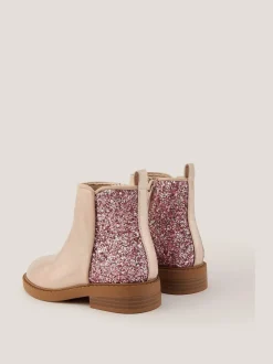 Monsoon Pink Glitter Ankle Boots