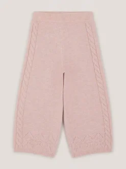 Monsoon Pink High Waist Cable Knit Trousers