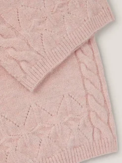 Monsoon Pink High Waist Cable Knit Trousers