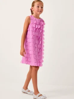 Monsoon Pink Jazzy Scallop Frill Shift Dress