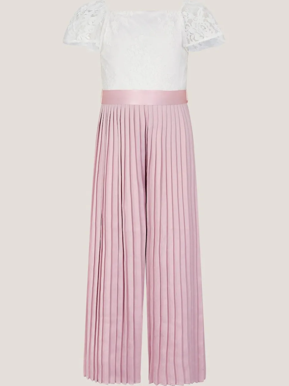 Monsoon Pink Lace Pleated Jumpsuit