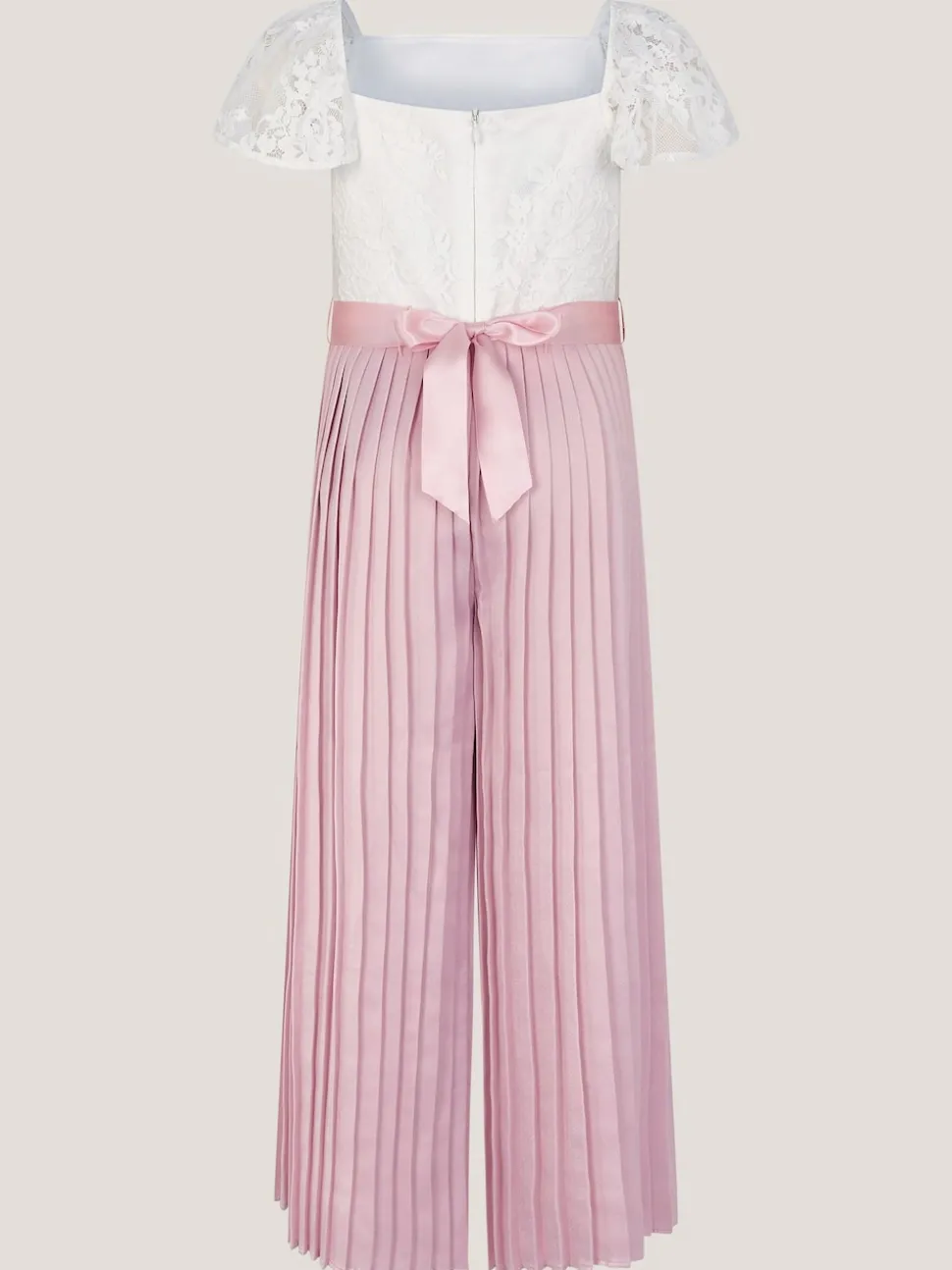Monsoon Pink Lace Pleated Jumpsuit