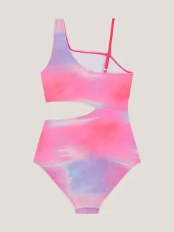 Monsoon Pink Ombré Asymmetrical Cut Out Swimsuit