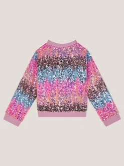 Monsoon Pink Ombré Sequin Bomber Jacket