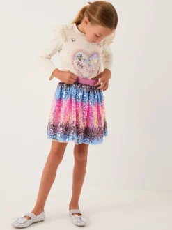 Monsoon Pink Ombré Sequin Skirt