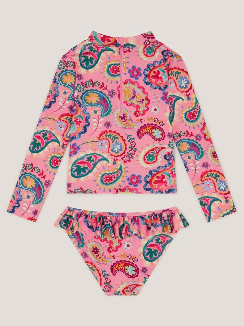 Monsoon Pink Paisley Print UPF50+ Long Sleeve Swim Set