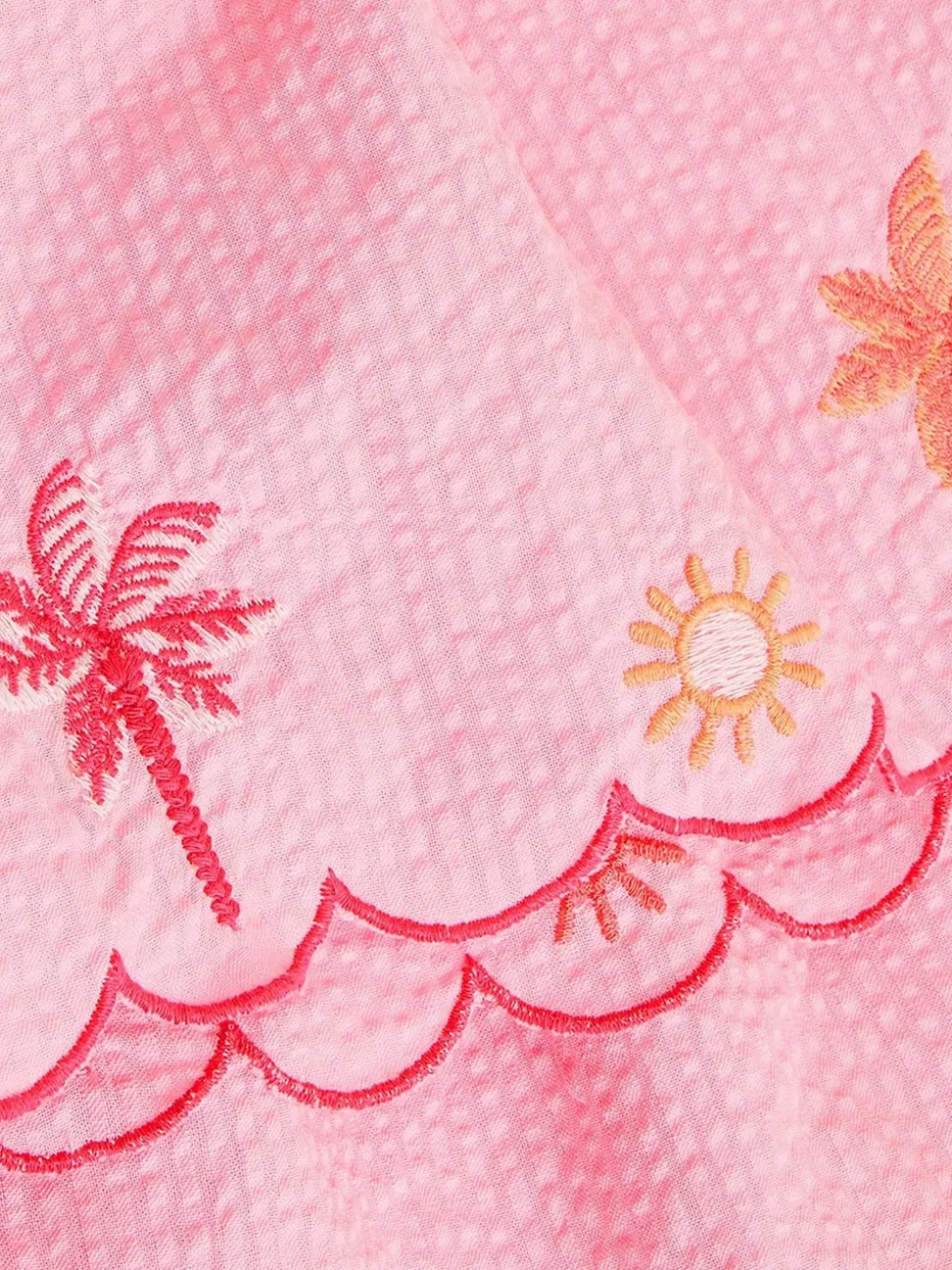 Monsoon Pink Palm Embroidered Top & Shorts Set