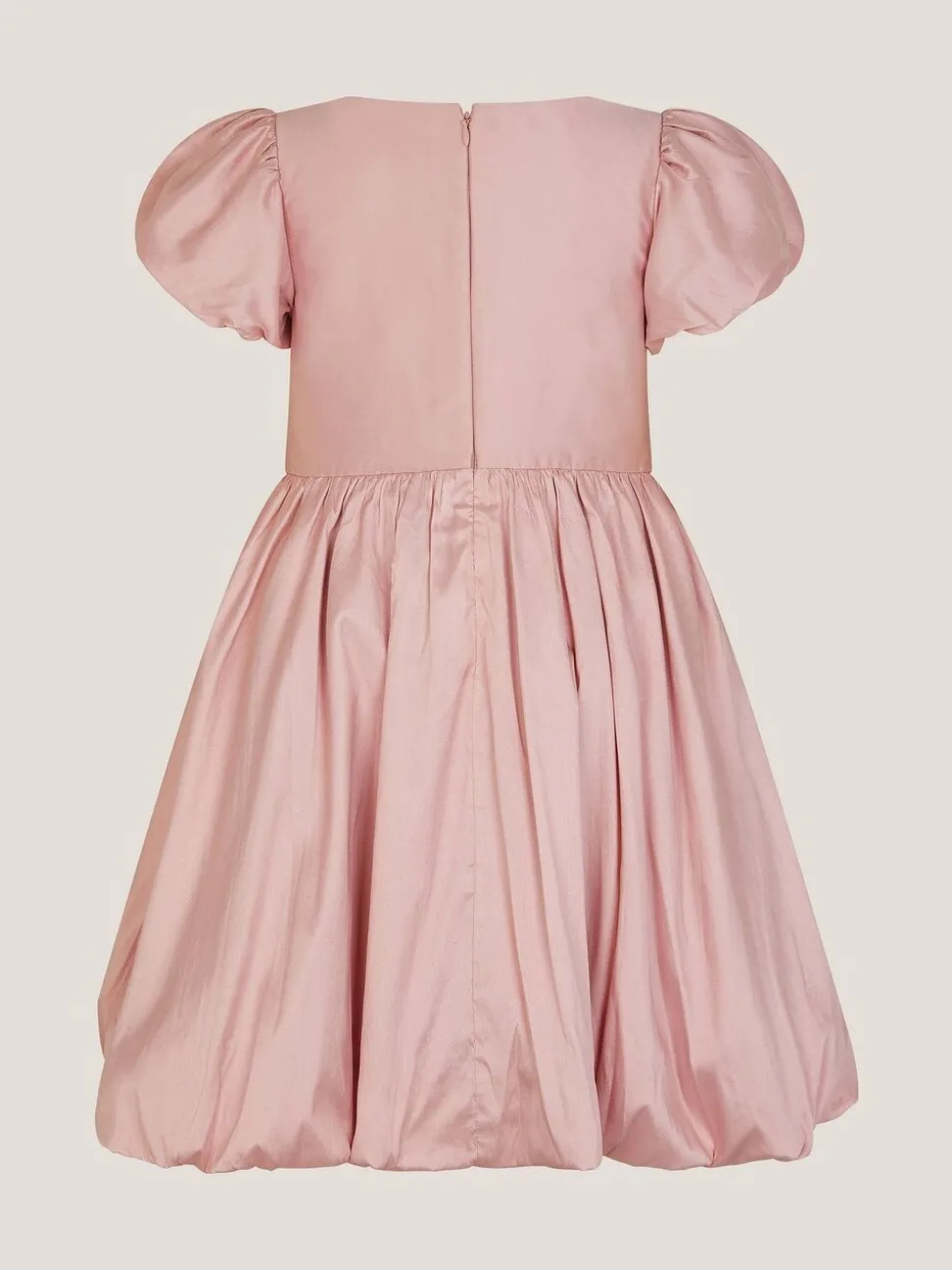 Monsoon Pink Puff Sleeve Velvet Bow Party Dress