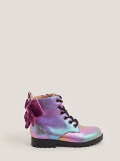 Monsoon Pink Rainbow Lace Up Boots