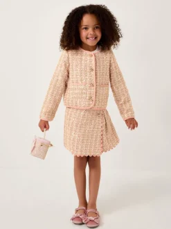 Monsoon Pink Sequin Tweed Skort