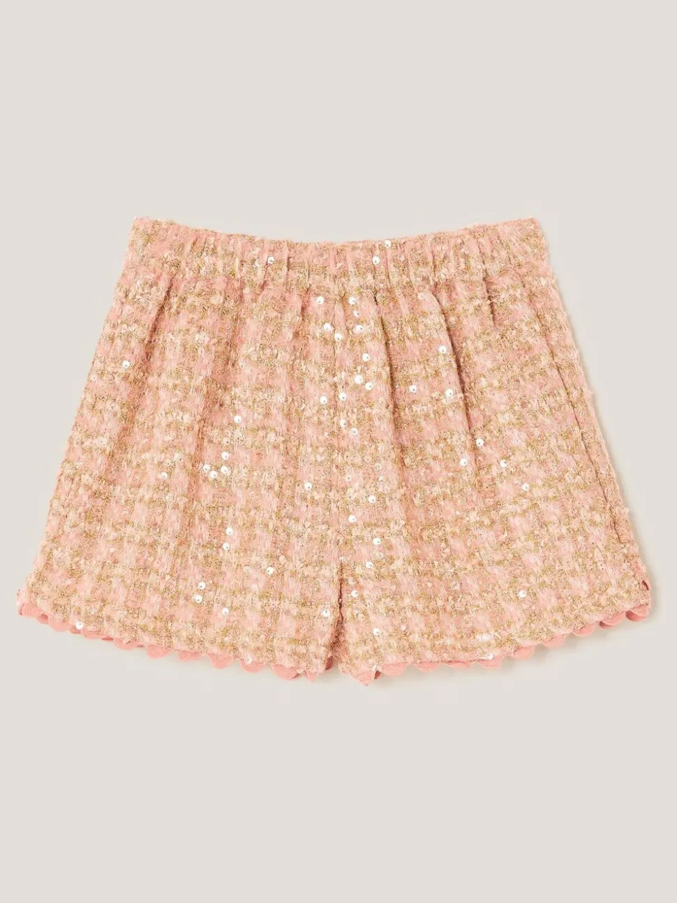 Monsoon Pink Sequin Tweed Skort