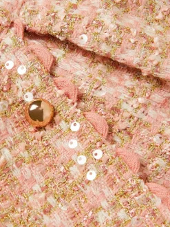 Monsoon Pink Sequin Tweed Skort