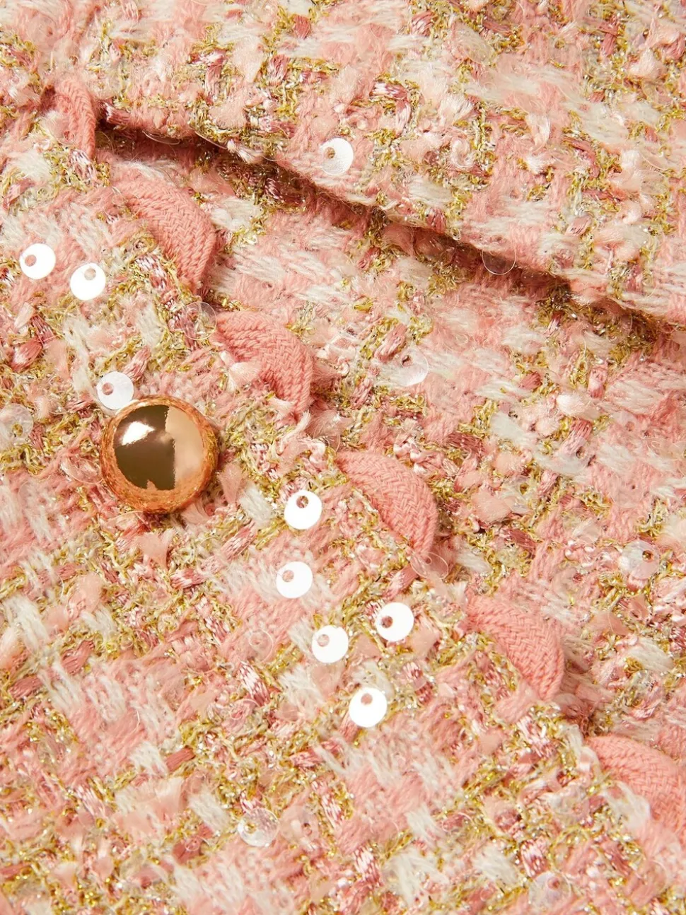Monsoon Pink Sequin Tweed Skort