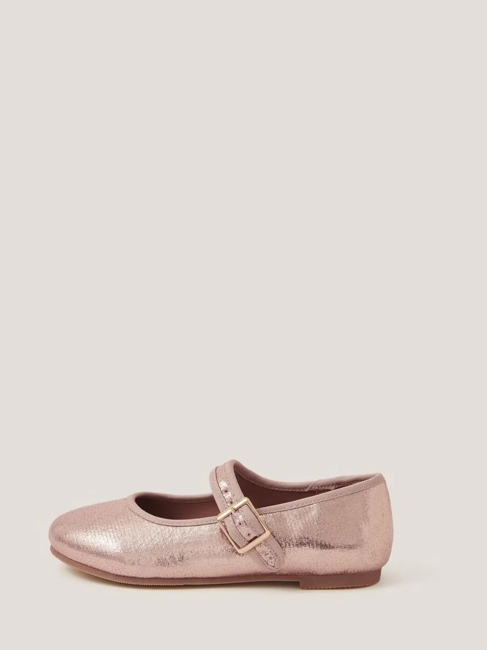 Monsoon Pink Shimmer Ballet Strap Shoes