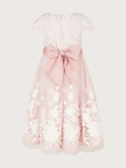 Monsoon Pink Sorcha Embroidered Lace Maxi Dress