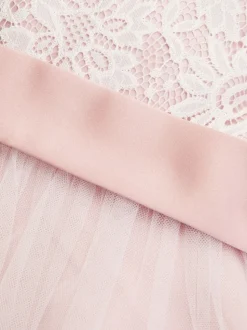 Monsoon Pink Sorcha Embroidered Lace Maxi Dress