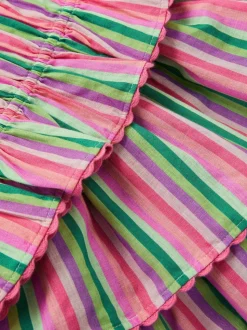 Monsoon Pink Stripe Top & Tiered Skirt Set