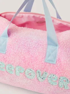 Monsoon Pink Unicorn Borg Sleepover Duffle Bag