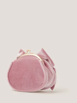 Monsoon Pink Velvet Bow Clip Frame Bag