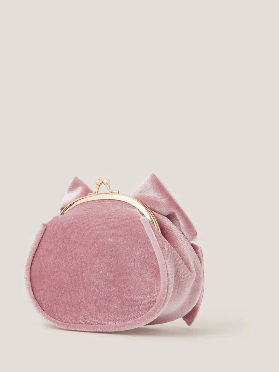 Monsoon Pink Velvet Bow Clip Frame Bag