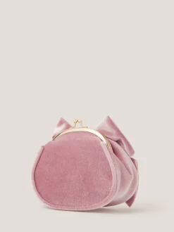 Monsoon Pink Velvet Bow Clip Frame Bag