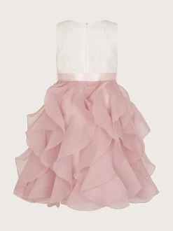 Monsoon Pink White Lace Cancan Ruffle Dress