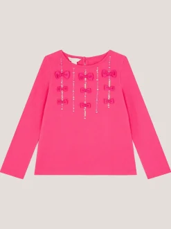 Monsoon Purple Bow Appliqué Long Sleeve Top