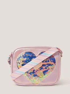 Monsoon Purple Confetti Heart Cross-Body Bag