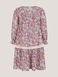 Monsoon Purple Fairy Floral Long Sleeve Dress