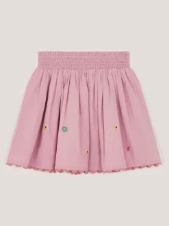 Monsoon Purple Fairytale Embroidered Cotton Skirt